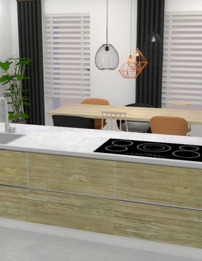 keuken nieuwbouwhuis interieurontwerp interieuradvies styling 3d visualisatie Mierlo stalen deuren